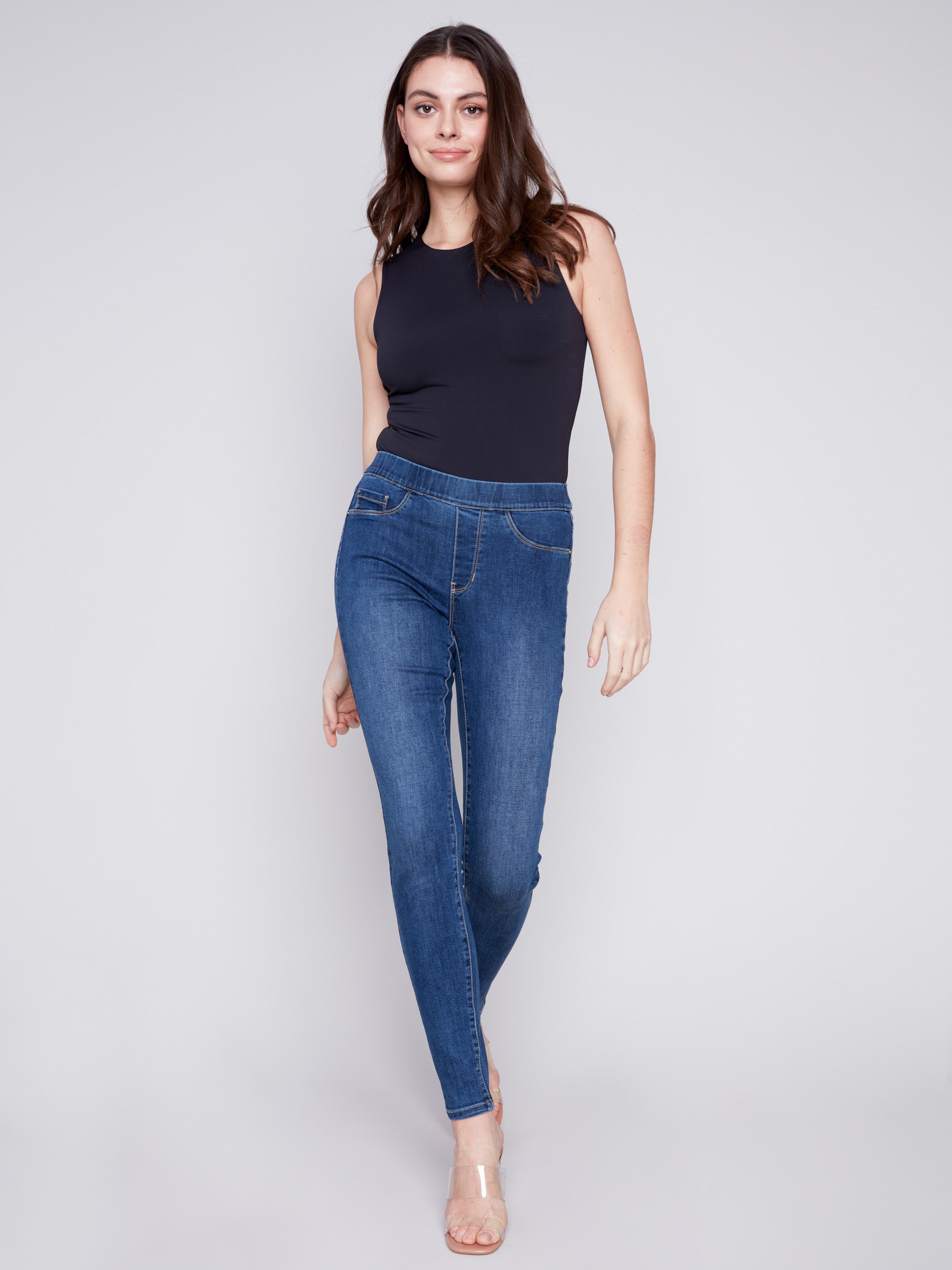 Charlie B Denim Pull-On Pants - Indigo - Image 1