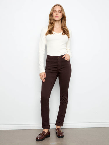These pants feature a slim leg design, offering a sleek and stylish look for any occasion. By Charlie B.