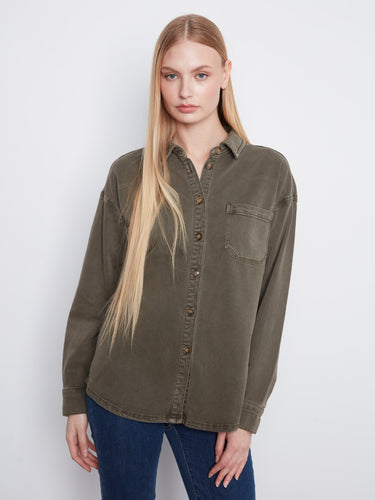 This shirt features a classic shirt collar for a timeless look, perfect for any casual occasion. By Charlie B.