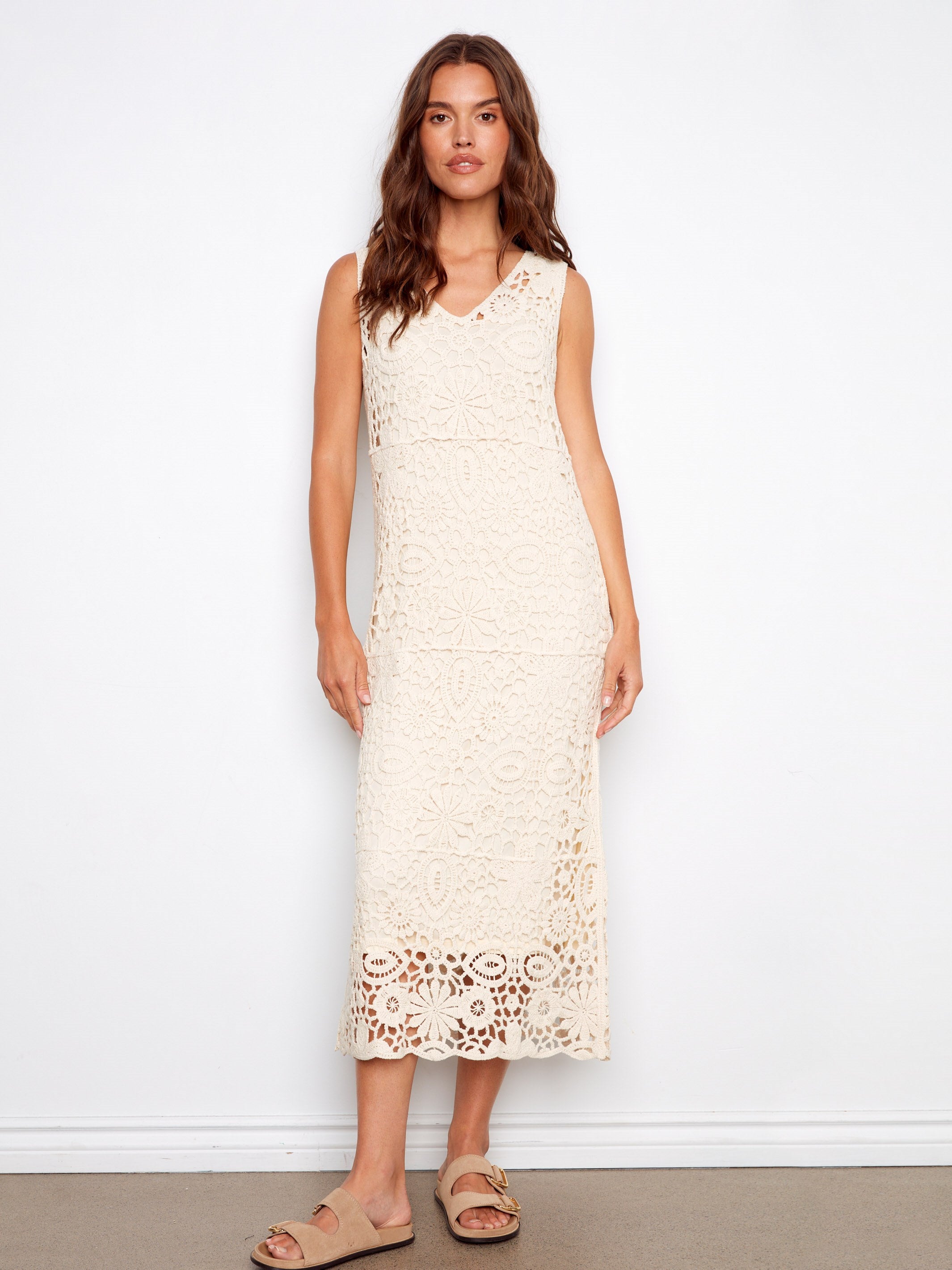 Women's Cotton Crochet Maxi Dress | Natural | Charlie B  Charlie B  Collection USA