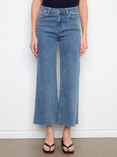 These jeans feature a trendy cropped length, perfect for showcasing your favorite footwear by Charlie B.