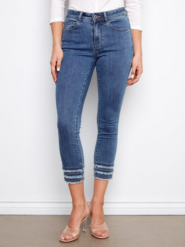 Experience the chic cropped length of these jeans, ideal for showcasing your favorite footwear. Designed by Charlie B.