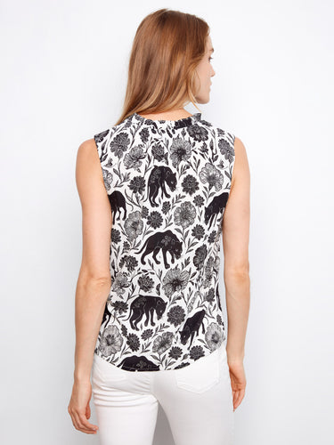 This beautifully patterned top showcases exquisite detailing on the back, making it an eye-catching choice for any occasion by Charlie B.