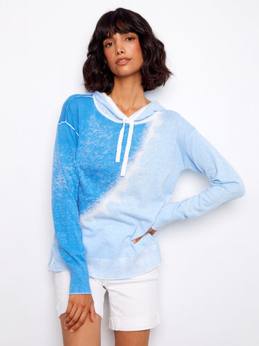 Stylish hoodie showcasing a unique reverse print design, perfect for a casual look. Made from soft material for comfort by Charlie B.