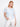 White crochet sweater with a relaxed fit, featuring a leaves pattern and short sleeves for casual elegance by Charlie B.