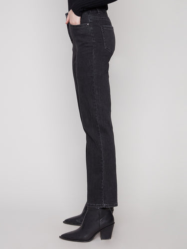 Crafted with premium stretch denim, these charcoal jeans ensure all-day comfort by Charlie B.
