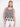 Navy and cream striped crochet top featuring a crew neckline, highlighted with floral hem detailing by Charlie B.