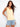 Yellow tank top featuring a scoop neckline, paired with denim shorts. Perfect for casual outings. Designed by Charlie B.