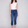 Charlie B Pull-On Jeans with Bow Detail - Indigo - Image 1