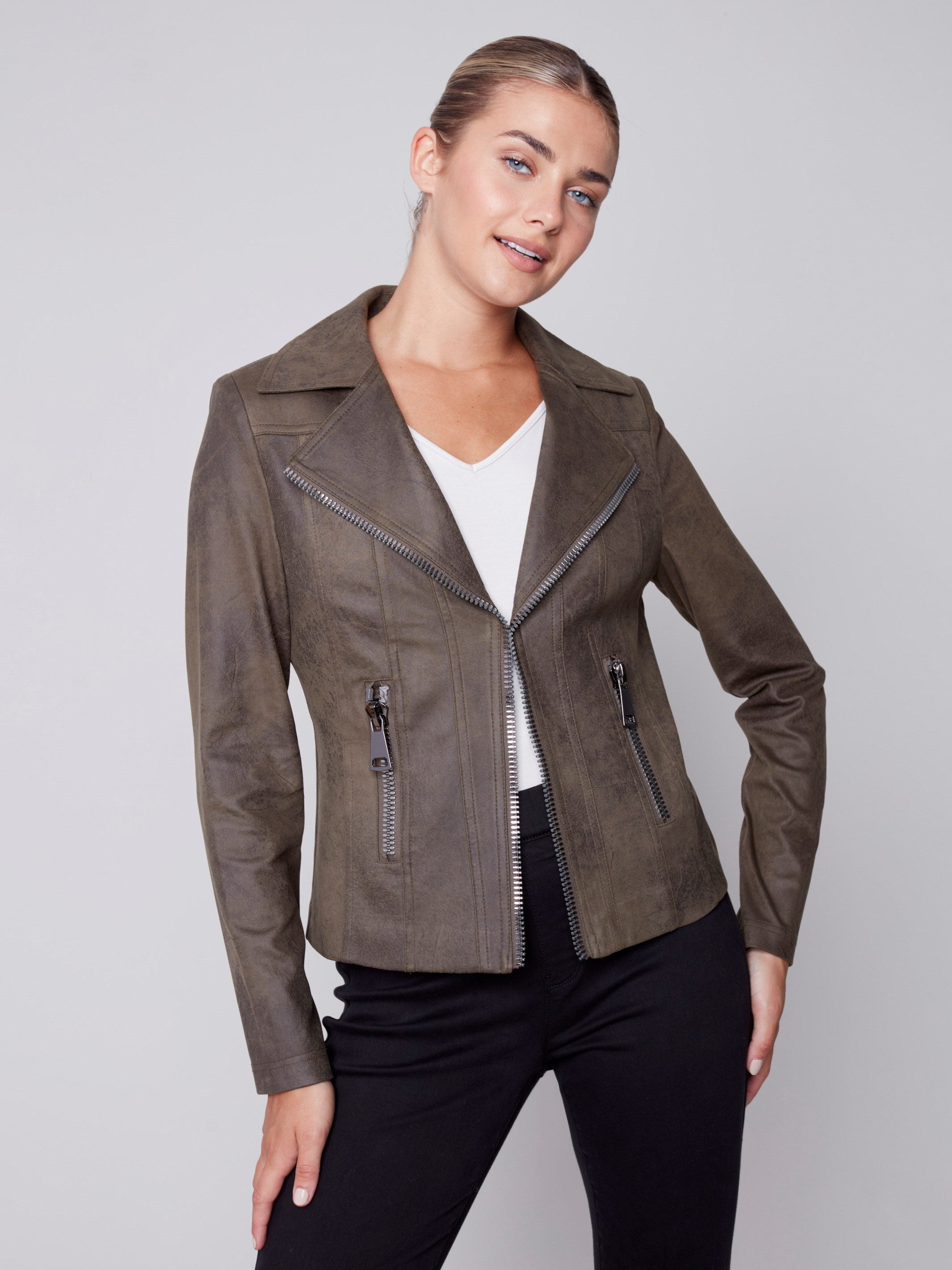Vintage faux new arrivals leather jacket