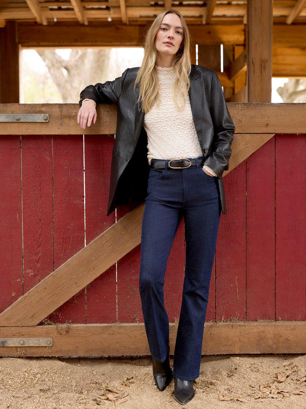 Long Vintage Faux Suede Jacket - Black