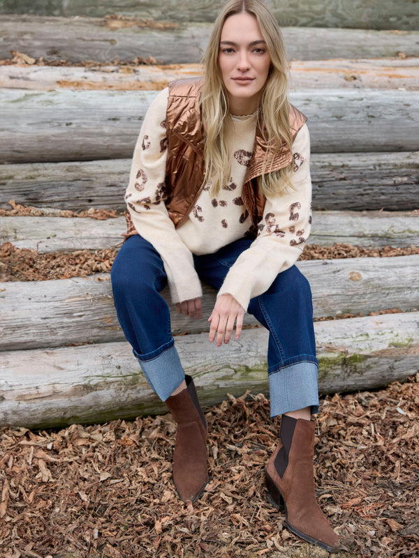 Metallic Short Vest - Copper