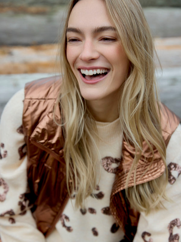 Metallic Short Vest - Copper