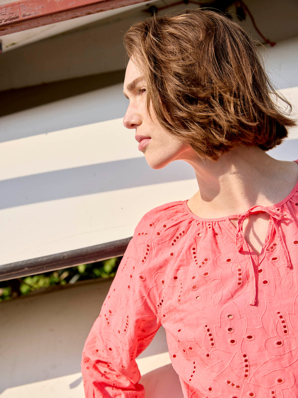 Cotton Eyelet Blouse - Sorbet