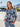 Printed Cotton Gauze Half-Button Blouse - Sapphire