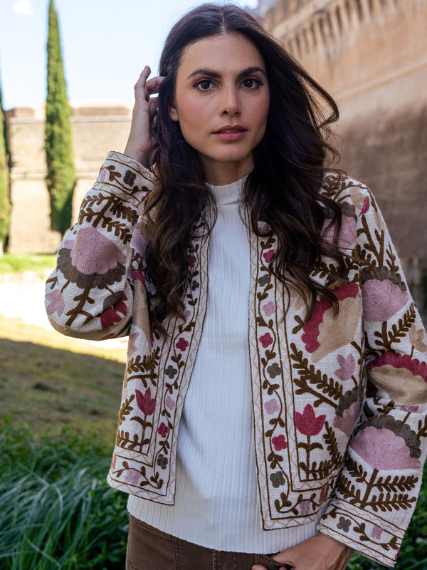 Embroidered Open Front Jacket - Ceremony