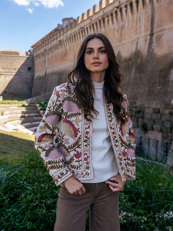Embroidered Open Front Jacket - Ceremony