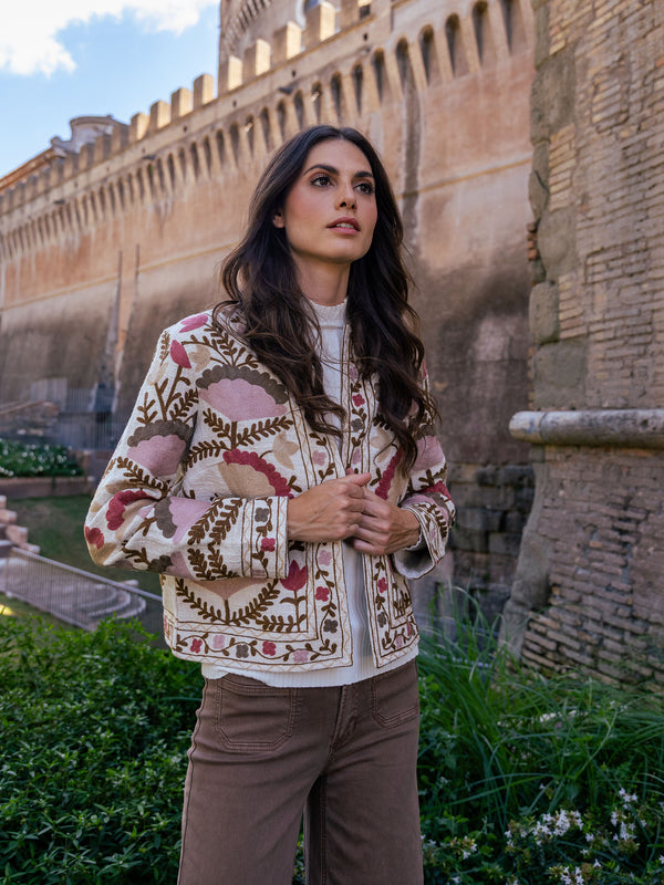 Embroidered Open Front Jacket - Ceremony