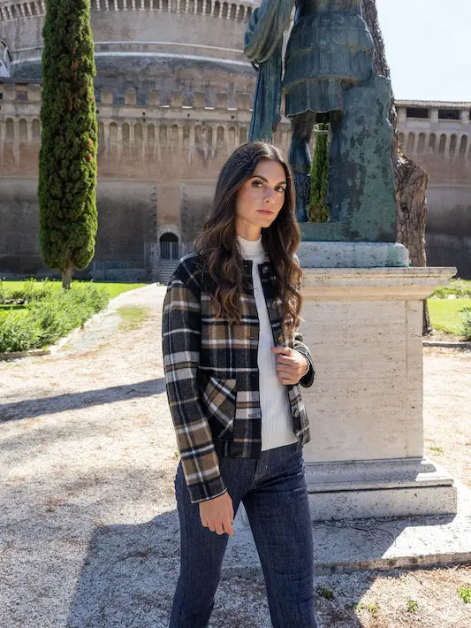 Reversible Plaid Jacket - Cacao