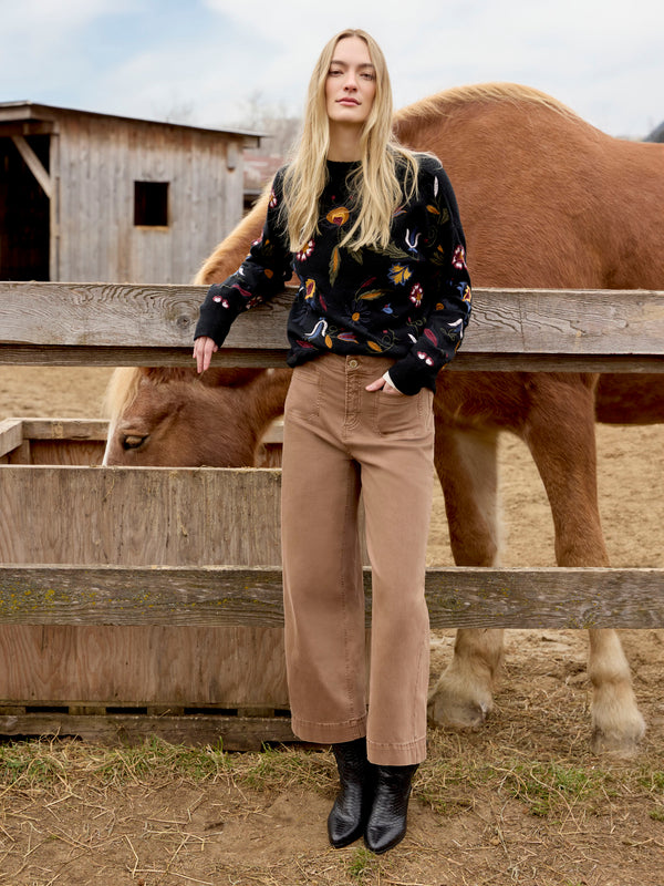 Patch Pocket Flare Twill Pants - Truffle