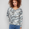 Spruce tie-dye knit top featuring a relaxed fit for ultimate comfort by Charlie B.