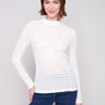 Ecru top featuring long sleeves and a fitted silhouette, perfect for layering or wearing alone by Charlie B.