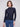 Elegant blue black top featuring a slim fit and intricate burnout pattern for a chic look by Charlie B.