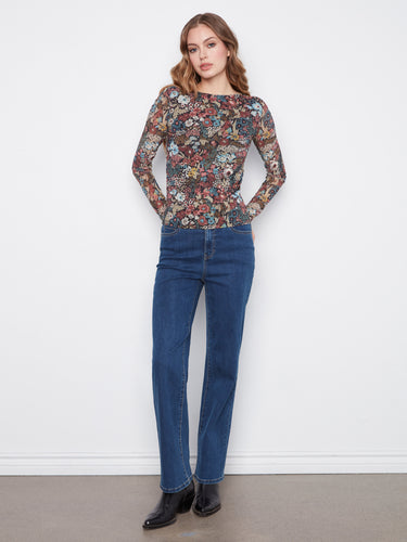 Chic floral blouse with body lined feature, perfect for any occasion by Charlie B.