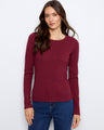 Elegant top with a classic crew neckline, crafted from a soft blend of stretch cotton-tencel for comfort and style by Charlie B.