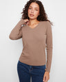 A stylish top with a V neckline, crafted from a stretch cotton-tencel blend for ultimate comfort and elegance by Charlie B.