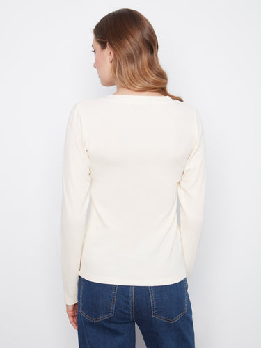 Crafted for comfort and style, this garment is made from a luxurious stretch cotton-tencel blend with long sleeves by Charlie B.