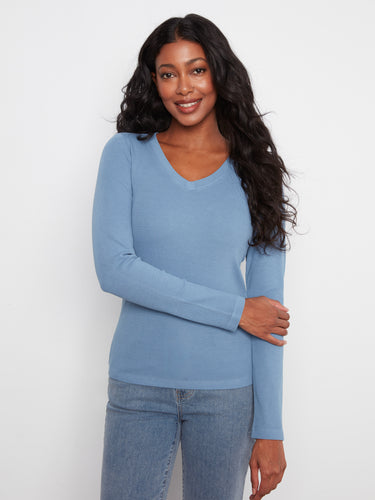 Experience the luxurious feel of the stretch cotton-tencel blend in this stylish top that complements any look effortlessly by Charlie B.