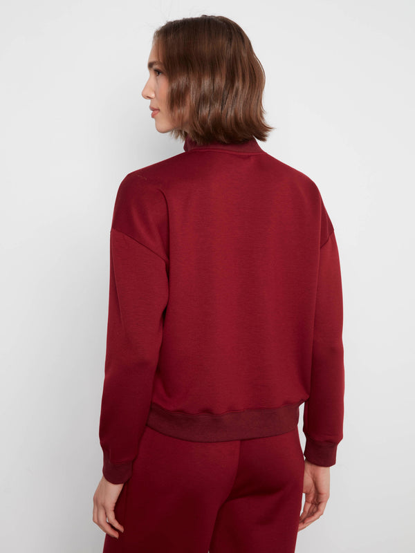 Soft Scuba Half-Zip Sweatshirt - Merlot