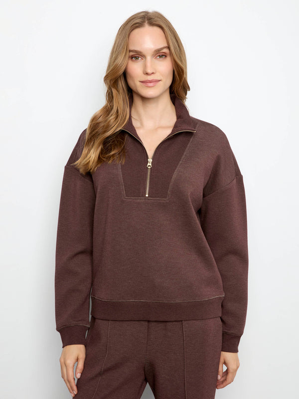 Soft Scuba Half-Zip Sweatshirt - Heather Espresso