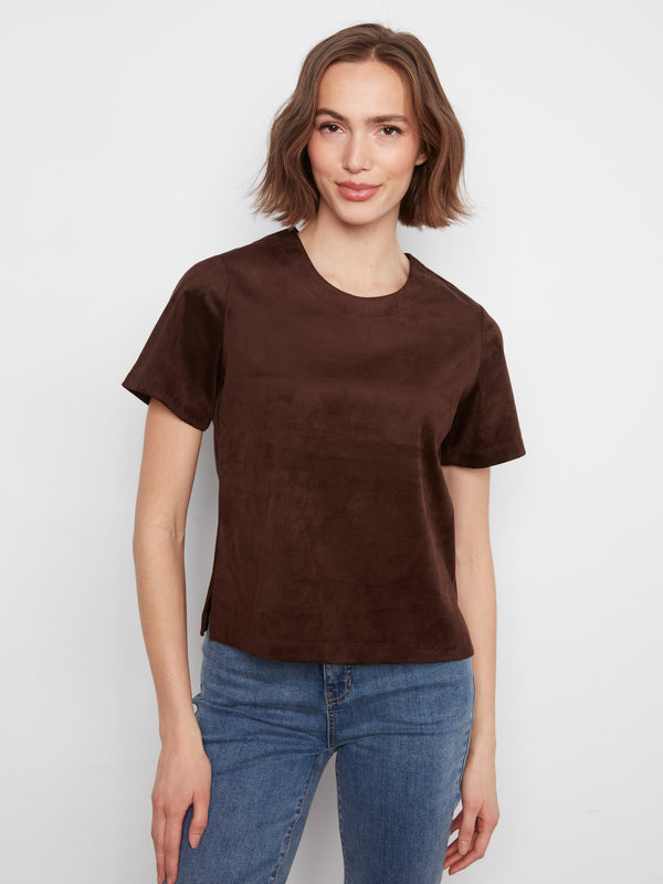 Elegant top with a crew neckline, crafted for a chic and modern look. Perfect for any casual outing or gathering by Charlie B.