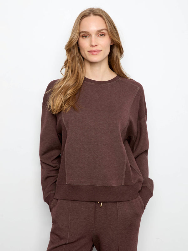 Soft Scuba Crew Neck Sweatshirt - Heather Espresso