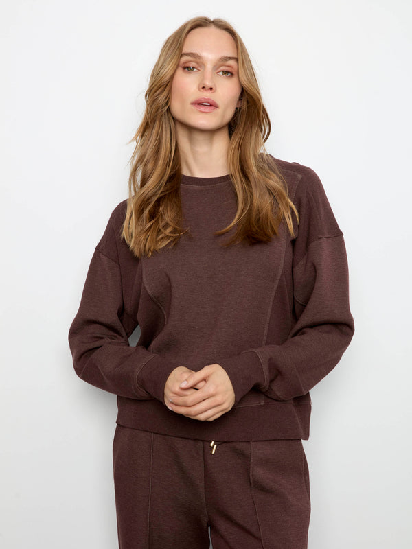 Soft Scuba Crew Neck Sweatshirt - Heather Espresso