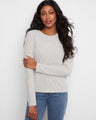 Soft heather-grey ribbed top with long sleeves, crafted from brushed fabric for added comfort by Charlie B.