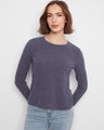 This top features a classic crew neck, adding a timeless touch to your wardrobe. Perfect for layering or wearing alone by Charlie B.
