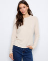 Elegant crew neck sweater in a soft, brushed ribbed fabric, ideal for layering. By Charlie B.