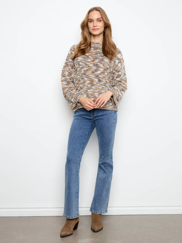 Featuring 3/4 bell sleeves, this multicolor sweater adds a stylish touch by Charlie B.