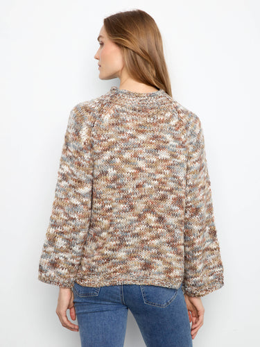 The space-dyed knit pattern enhances the visual interest of this relaxed fit sweater by Charlie B.