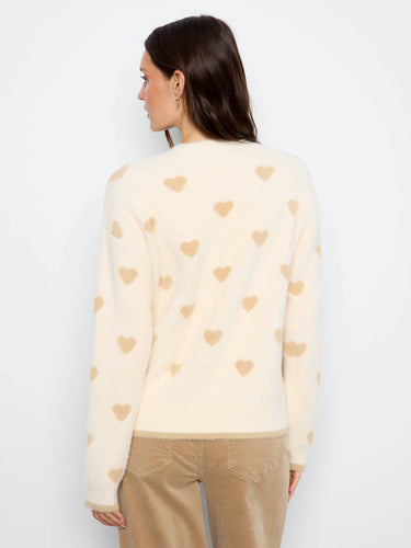 Stylish knitwear piece detailed with adorable hearts, combining warmth and fashion effortlessly. By Charlie B.