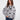 Grey hoodie sweater with bouclé embroidered hearts and a drop shoulder design, offering casual elegance by Charlie B.