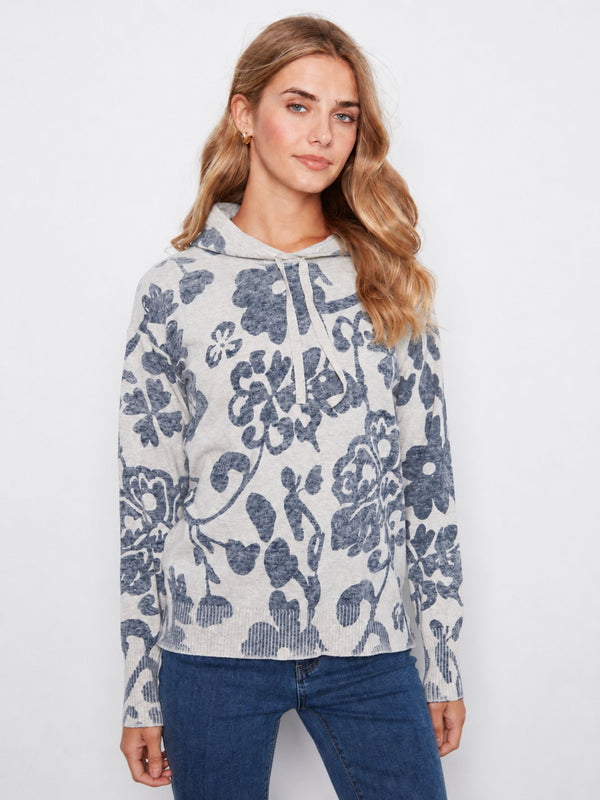 Printed Cotton Hoodie Sweater - Lovely