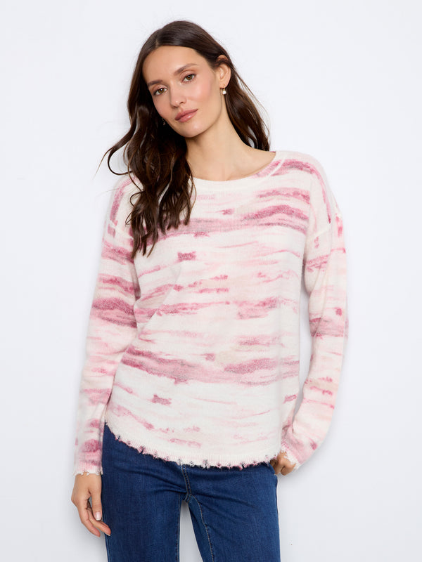 Reversible Printed Plush Sweater - Rosewood