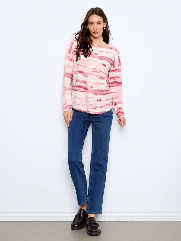 Reversible Printed Plush Sweater - Rosewood