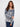 Blue and white abstract printed sweater with a cozy plush texture, perfect for chilly days by Charlie B.