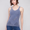 Chevron pointelle pattern knit camisole by Charlie B.