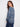 Chic blue sweater with a rounded hem and abstract florals, offering both comfort and style by Charlie B.